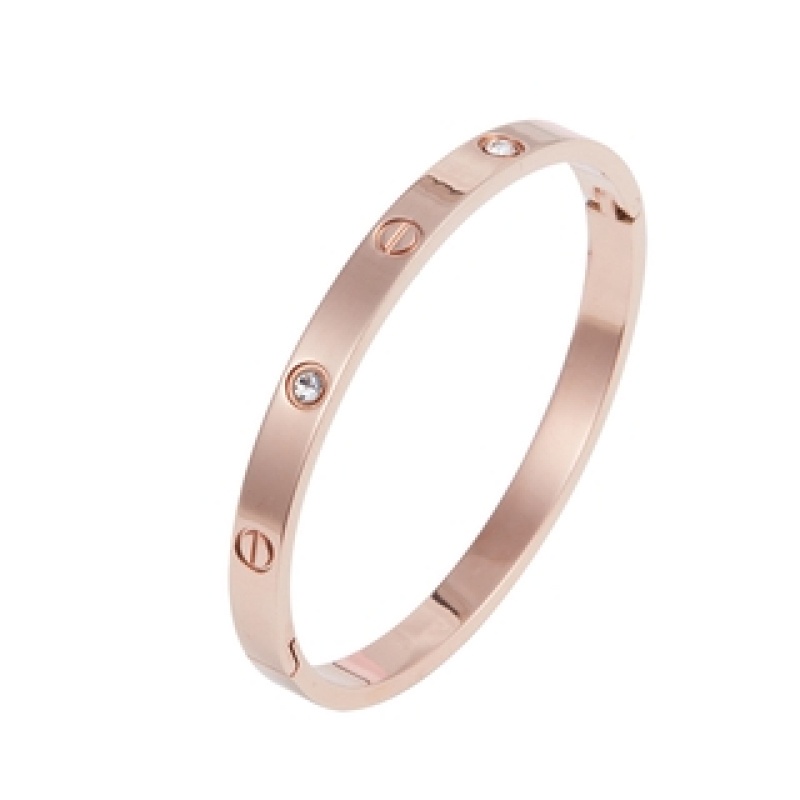 Vòng đeo tay bằng titan màu vàng hồng từ tính độc đáo thiết kế đơn giản hợp thời trang cho nữ