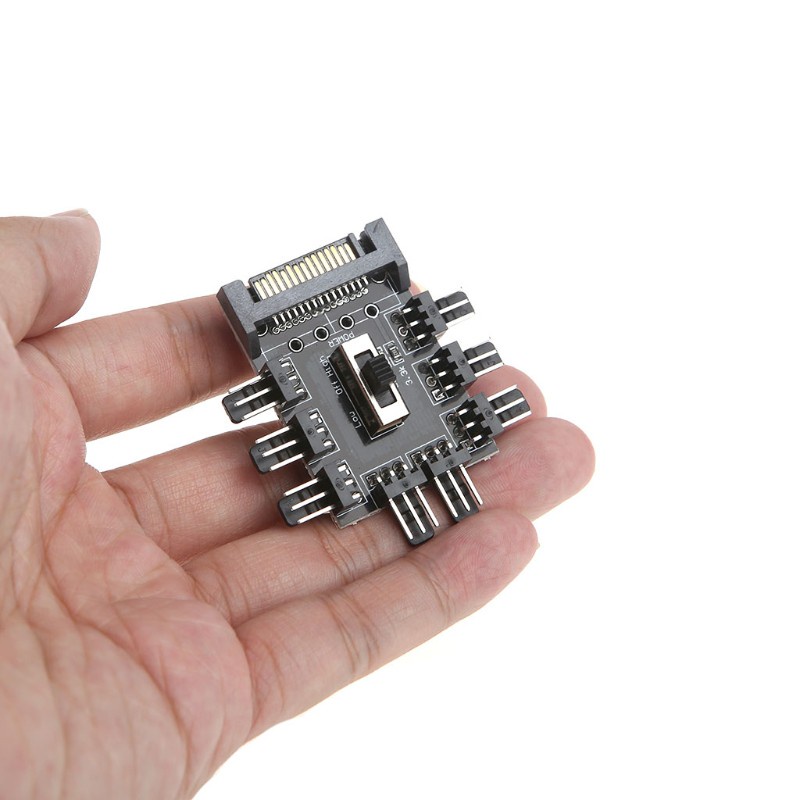 Bộ Chia Cổng Sata 1 Sang 8 Cổng Quạt Tản Nhiệt 3 Pin 12v Pcb Chuyên Dụng Cho Máy Tính