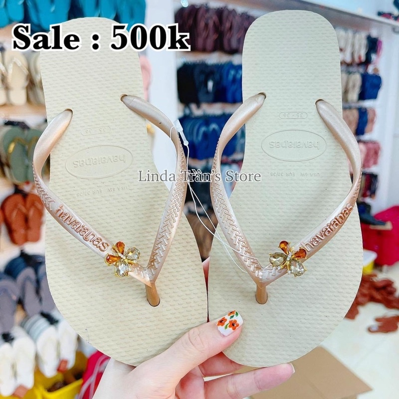 Dép HVN trơn mix charm nhỏ