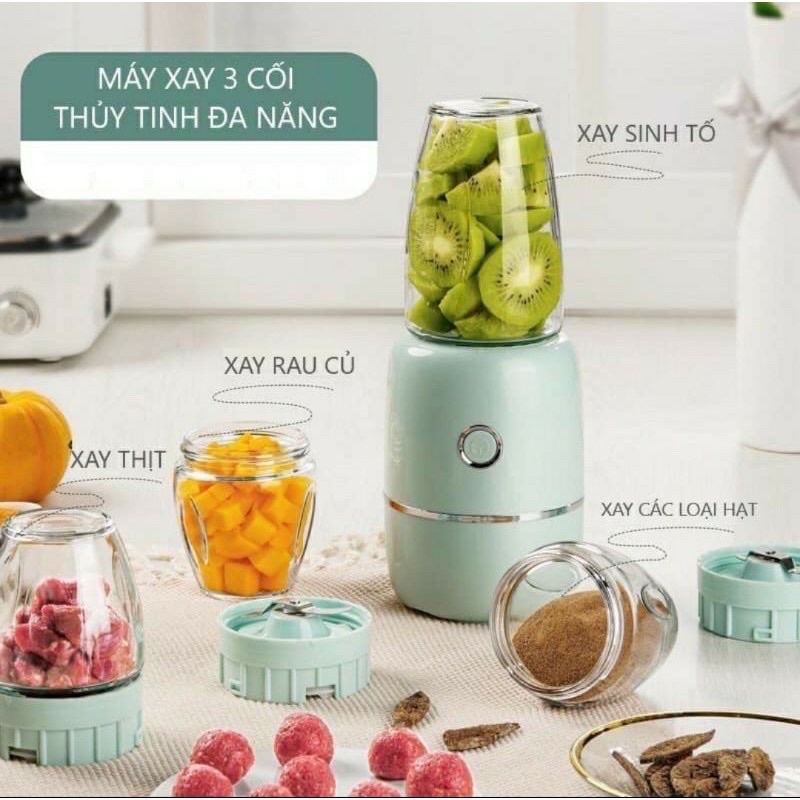 Phụ kiện máy xay sentaole 3 cối/cốc thuỷ tinh máy xay