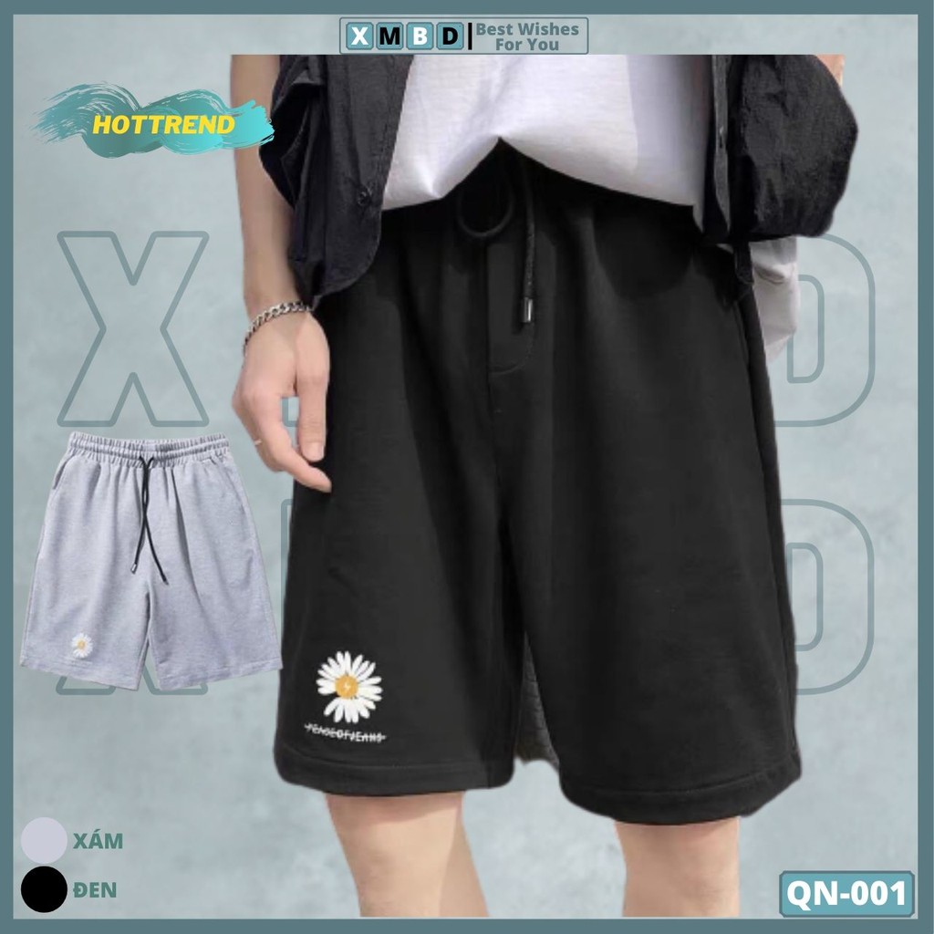 Quần Short Hoa Cúc Form Rộng Unisex Quần Đùi Thun Chất Thun Da Cá Nỉ Ngoại Cao Cấp HOA CÚC - QN001