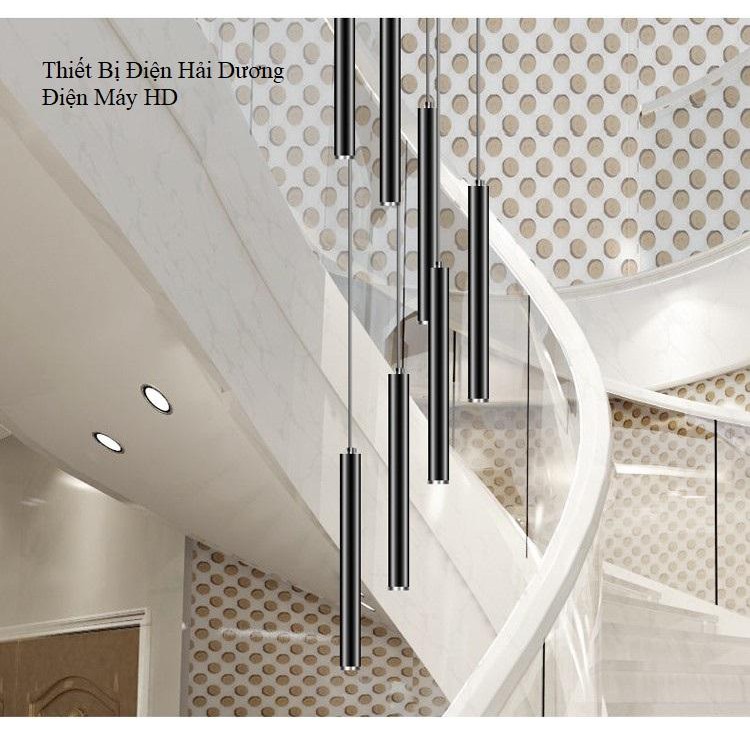 Combo 5 Đèn thả trần rọi ống bơ CD-204B 5w 60cm ngang 3cm ( Đen/Trắng)- Decor bàn ăn quầy thanh toán phòng bếp Thân nhôm