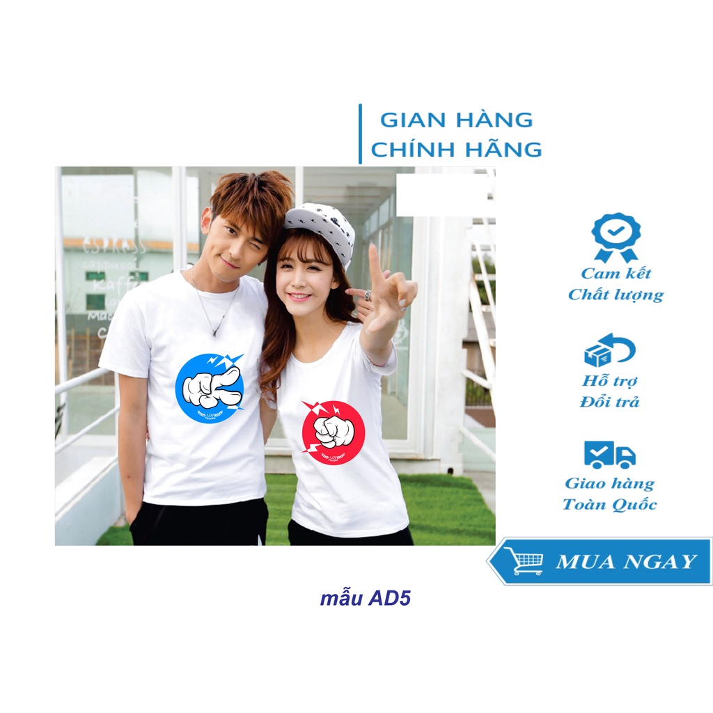 Áo đôi nam nữ tay cộc in hình ngộ nghĩnh , áo cặp in hình phong cách HÀN QUỐC