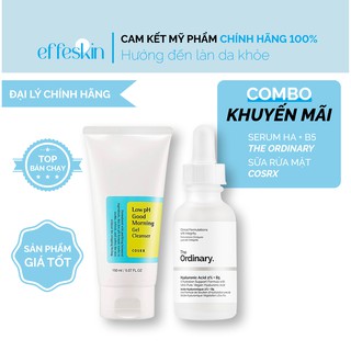 COMBO Gel Rửa Mặt COSRX Low pH Good Morning Gel Cleanser 150ml VÀ Serum The Ordinary Hyaluronic Acid 2% B5