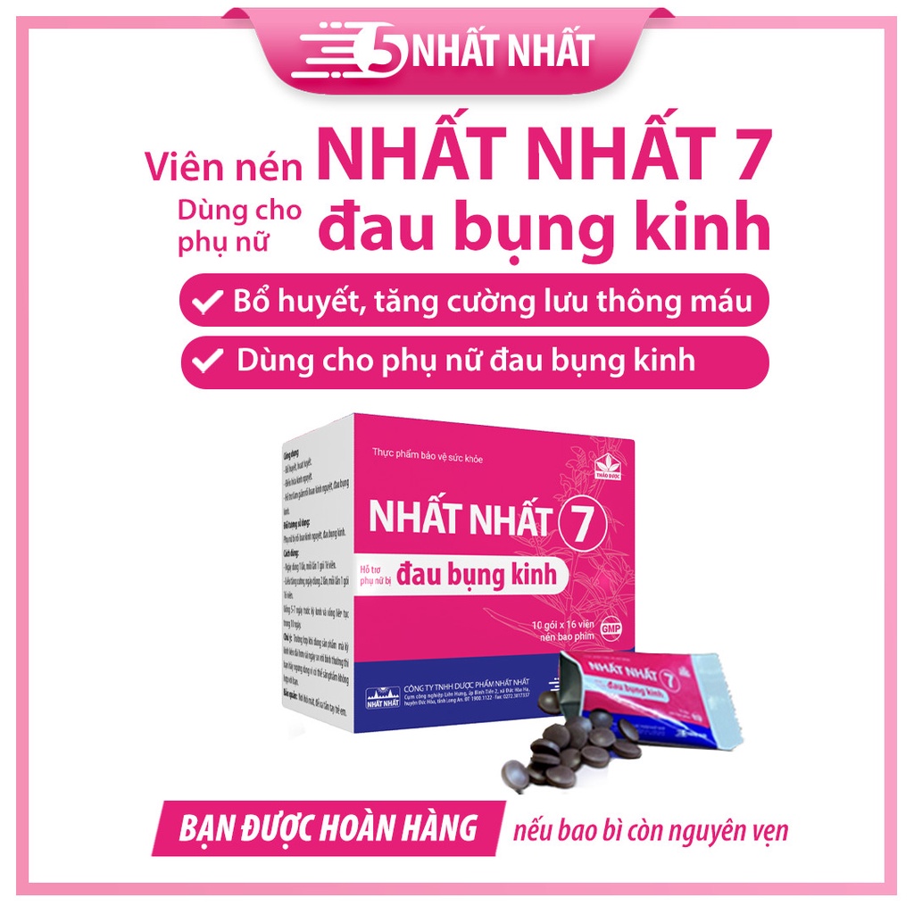 Nhất Nhất 7 - Giảm đau bụng kinh, điều kinh bổ huyết - Hộp 10 gói