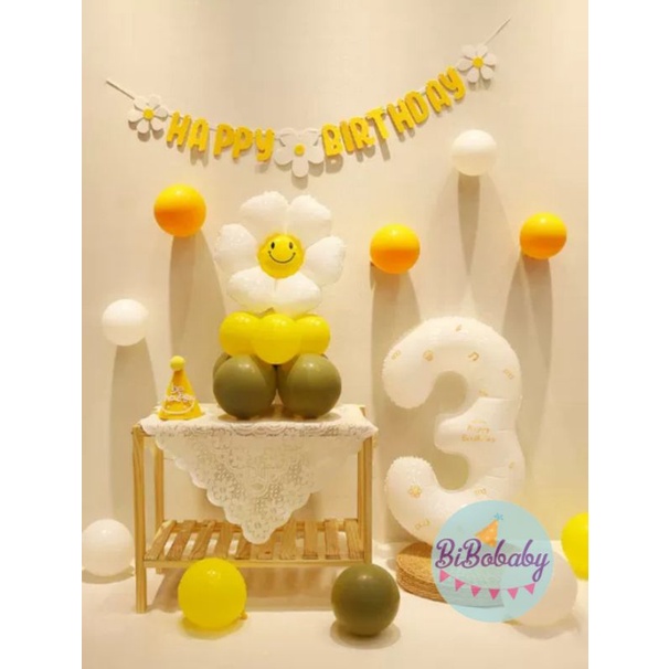 Bóng hình hoa cúc daisy trang trí sinh nhật mẫu Hàn Quốc