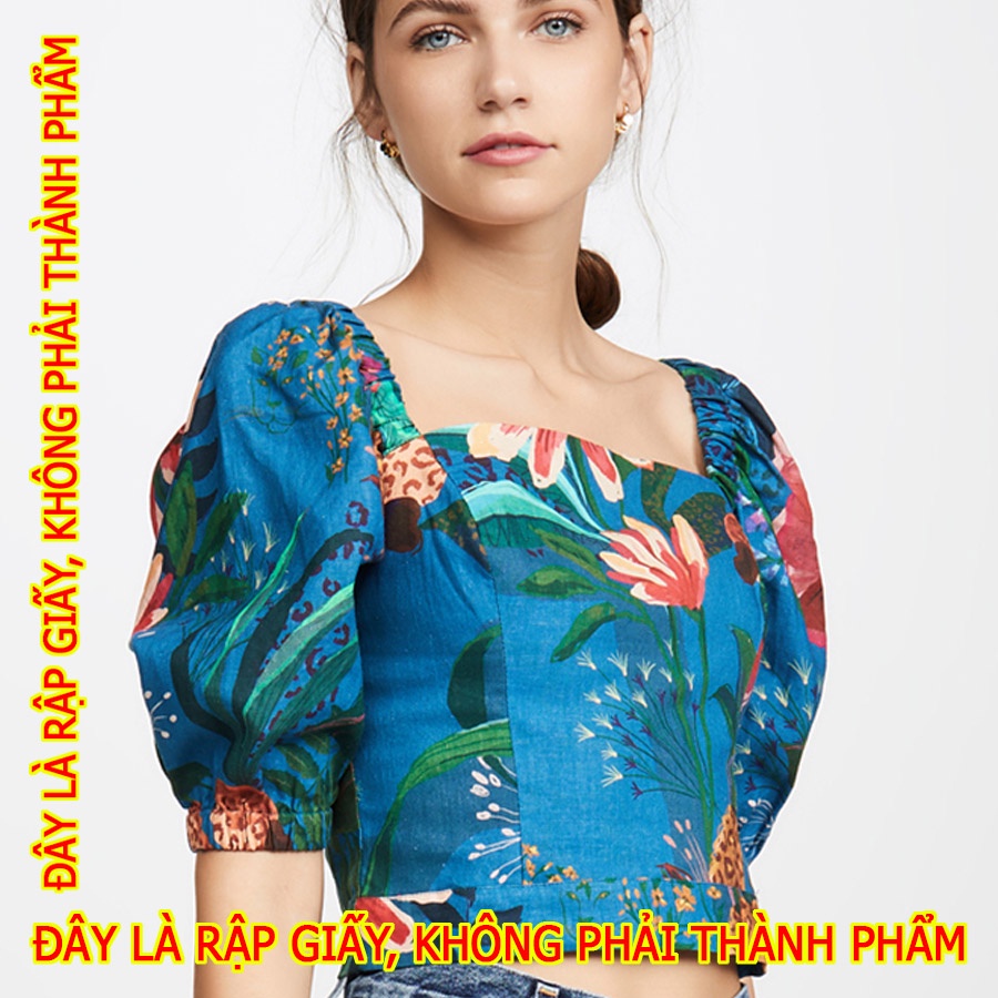 Rập giấy 30089 Croptop cúp ngực cổ U