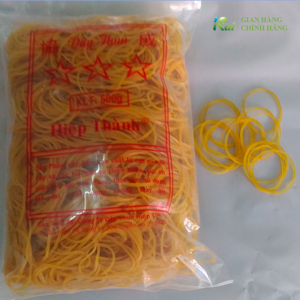 1 bịch 500 gram DÂY THUN màu vàng, có 3 size: NHỎ - VỪA - LỚN, tiện dụng, GIÁ SỈ