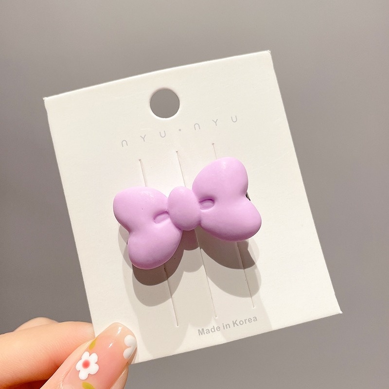 Kẹp Tóc Nơ Màu Kem Dễ Thương Phong Cách Nhật Bản