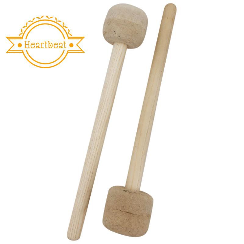 2Pcs Wool Felt Drum Stick Wood Handle Anti-Slip for Snare Drums