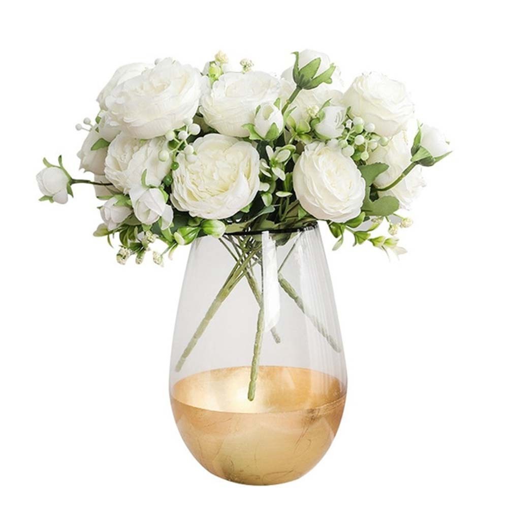 Hoa hồng giả làm từ nhựa và lụa thiết kế trông giống thật dùng để trang trí nhà cửa/ đám cưới nhiều màu sắc DIY