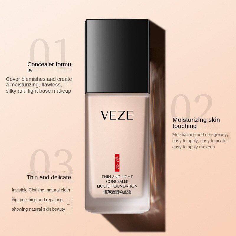VEZE Kem nền che khuyết điểm nhẹ nhàng dưỡng ẩm và bảo vệ da