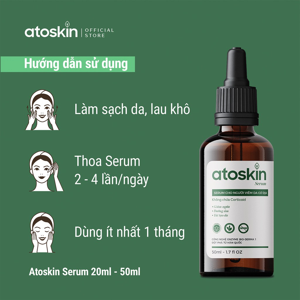 Serum giảm Mụn lưng, kích ứng da Atoskin - Công nghệ Hàn Quốc Enzym Bio-Derma không chứa Corticoid