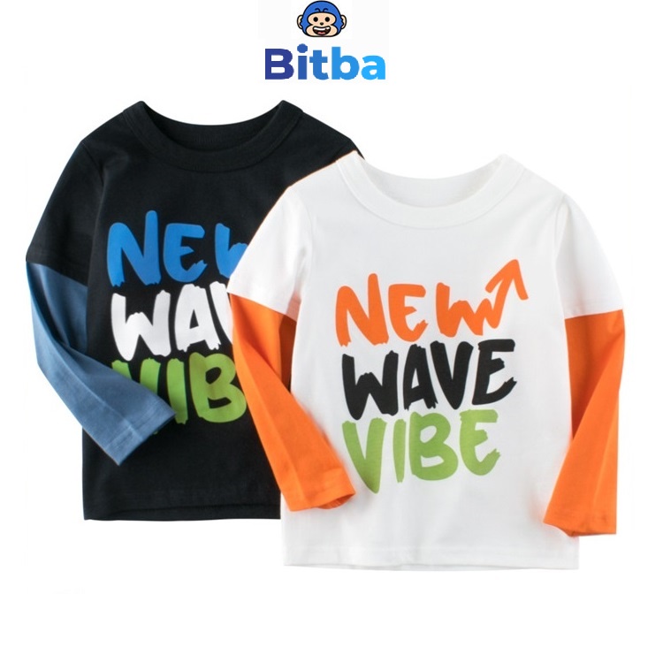 Áo phông dài tay bé trai size đại phong cách hàn quốc thời trang thu đông bé trai Bitba