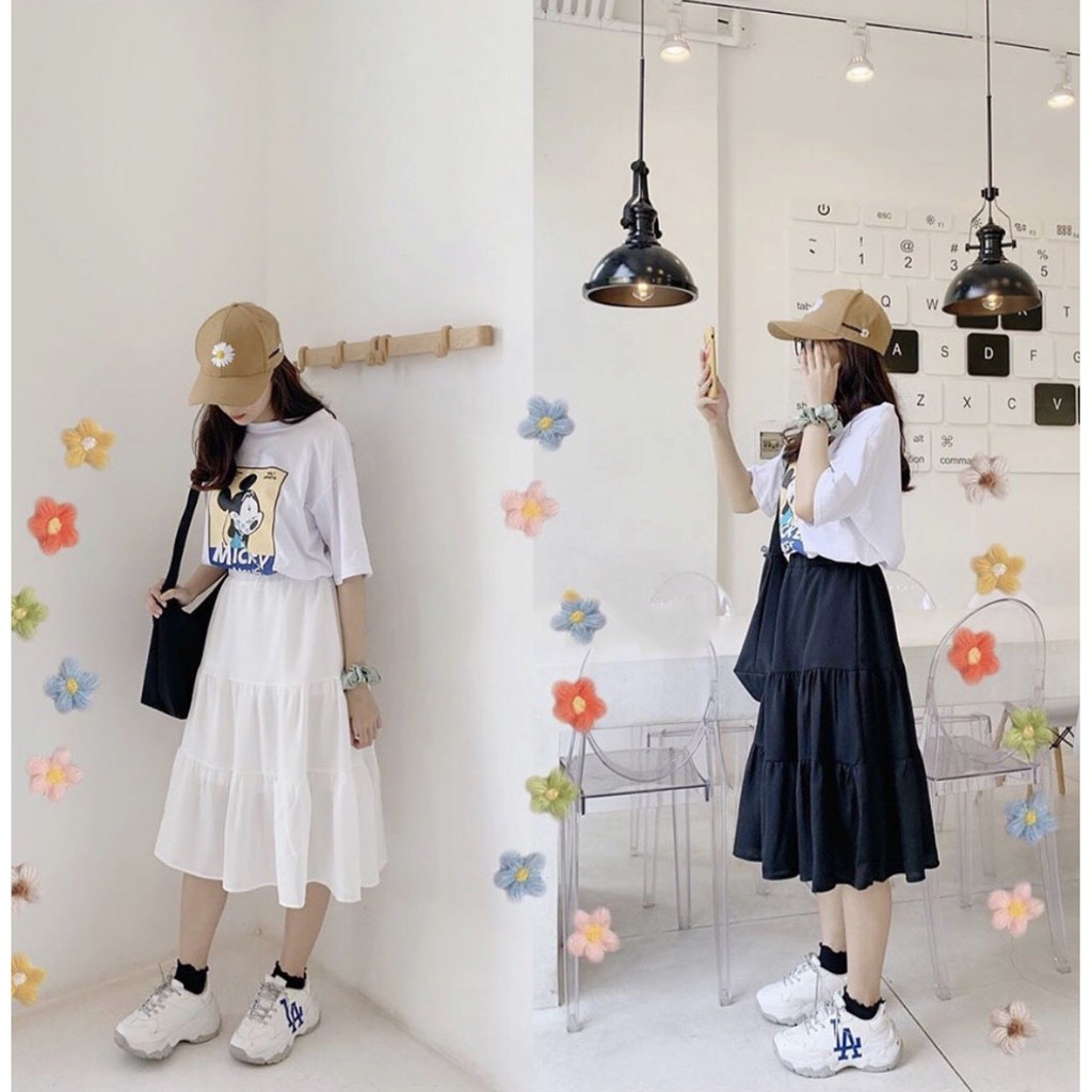 Chân Váy VOAN TẦNG 2 LỚP Ulzzang Nữ (Lưng Thun: Eo 55cm - 73cm) 1hitshop | BigBuy360 - bigbuy360.vn