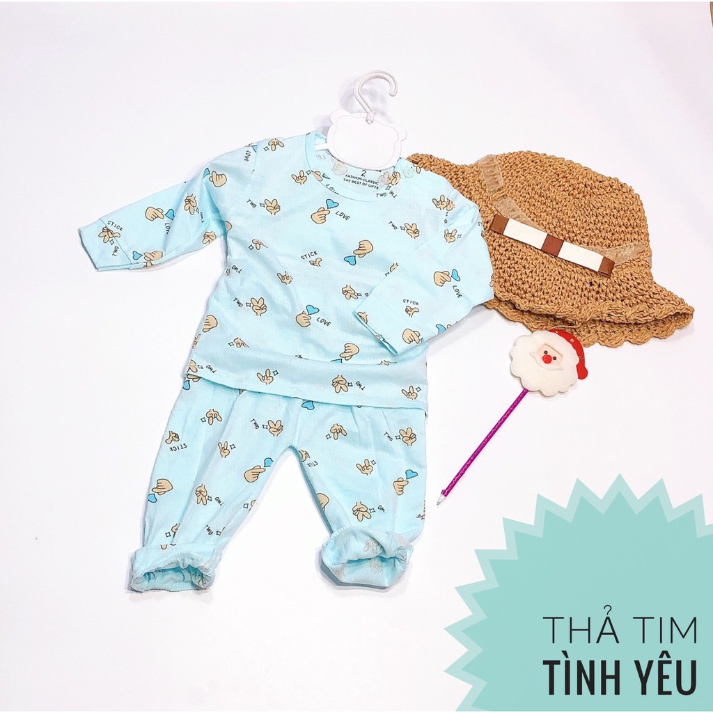 ( hàng mới) Bộ thông hơi QC cotton dài tay cho bé 2030