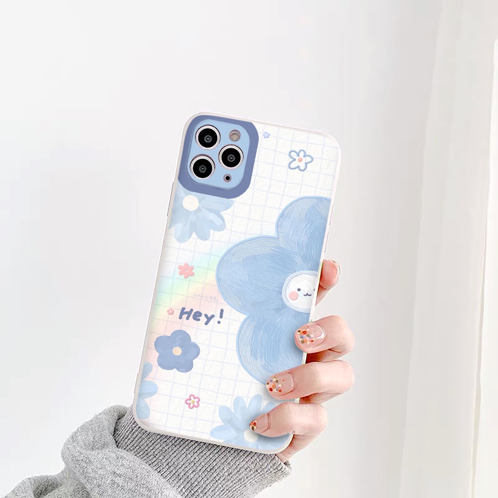 Ốp iphone - Ốp lưng iphone cạnh vuông hình hoa xanh dương dành cho ip 6 đến 14promax - ng216