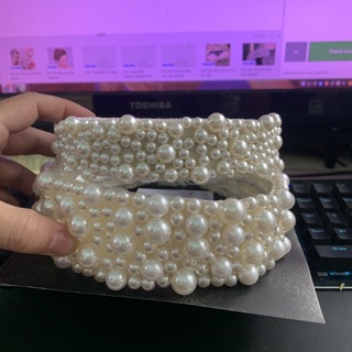 Băng đô hạt trai cài tóc cô dâu GiangPKC