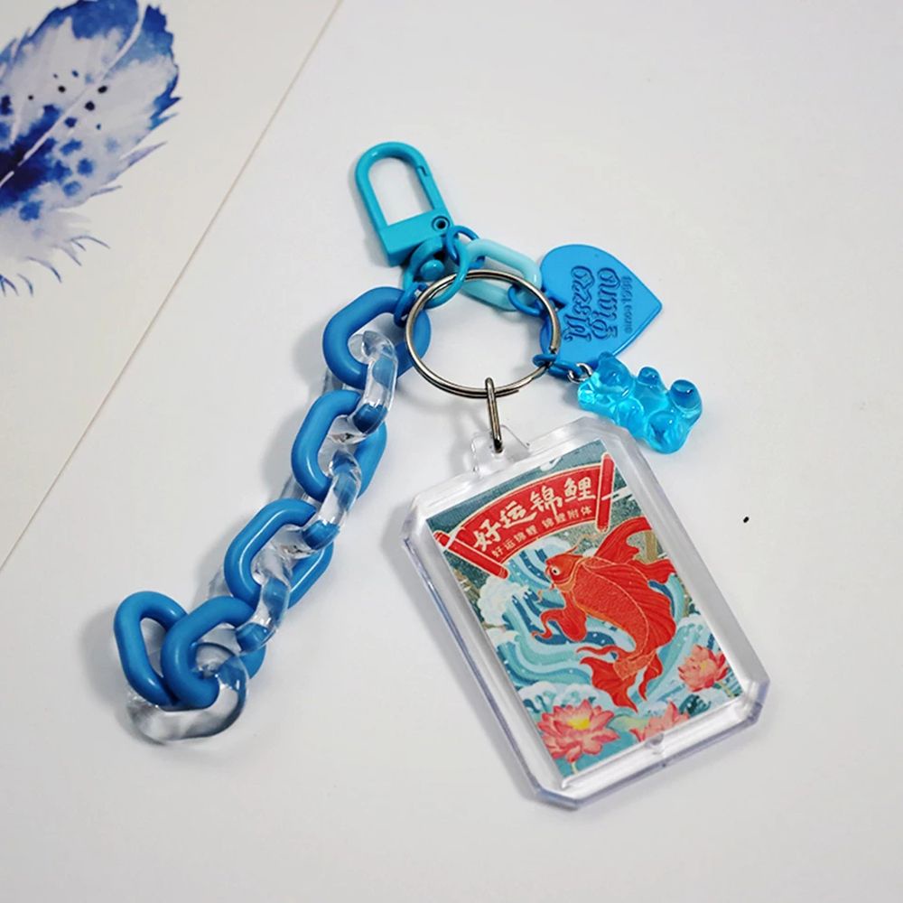 Móc khóa khung ảnh/ móc chìa khóa/ túi đựng thẻ ID trong suốt phong cách Hàn Quốc AVALENTINE