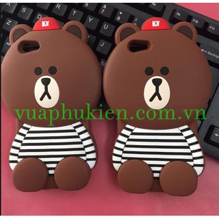 Ốp lưng silicon dẻo hình gấu Brown cho các dòng Samsung Oppo