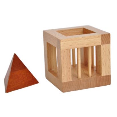 Đồ chơi trí tuệ_Thử thách trí não_Tetrahedron in Cage- Wooden Puzzle_Hack não &amp; Hàng hiếm_Giải đố_Thông minh_Trí tuệ
