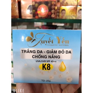kem Tuyết Yến K8 trắng da,giảm đỏ da,chống nắng 25g
