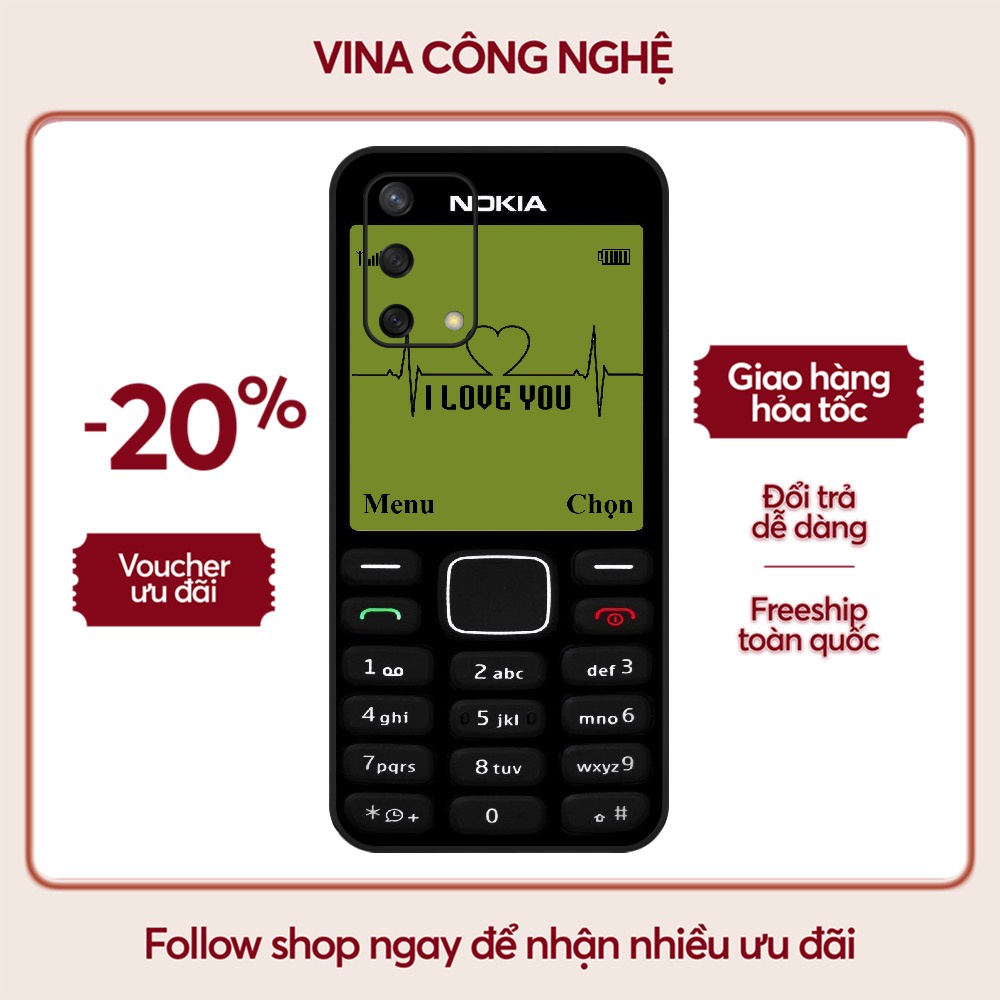 Ốp lưng OPPO A1K/A3S/A54/A94/F9/ ....dẻo cạnh vuông bảo vệ camera hình Nokia.