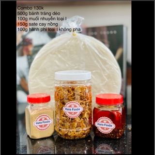 Bánh tráng phơi sương sate hành phi combo lớn cho 7-10 người dùng