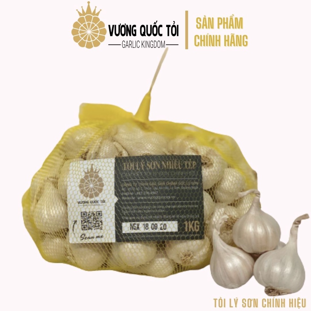 Tỏi Lý Sơn nhiều tép - Vương Quốc Tỏi, loại Gold , đã làm sạch cắt ngắn cuốn