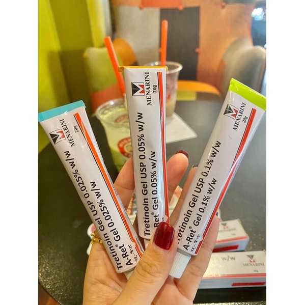 ⛔Tretinoin Aret gel 0.1% 0.05% 0.025% ngăn lão hóa, mụn (20g) - A ret tretinol
