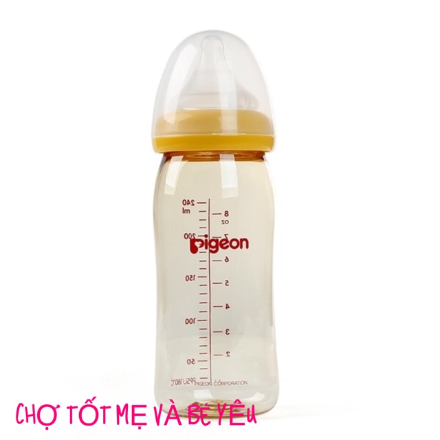 BÌNH SỮA CỔ RỘNG PIGEON 240 ML PPSU PLUS