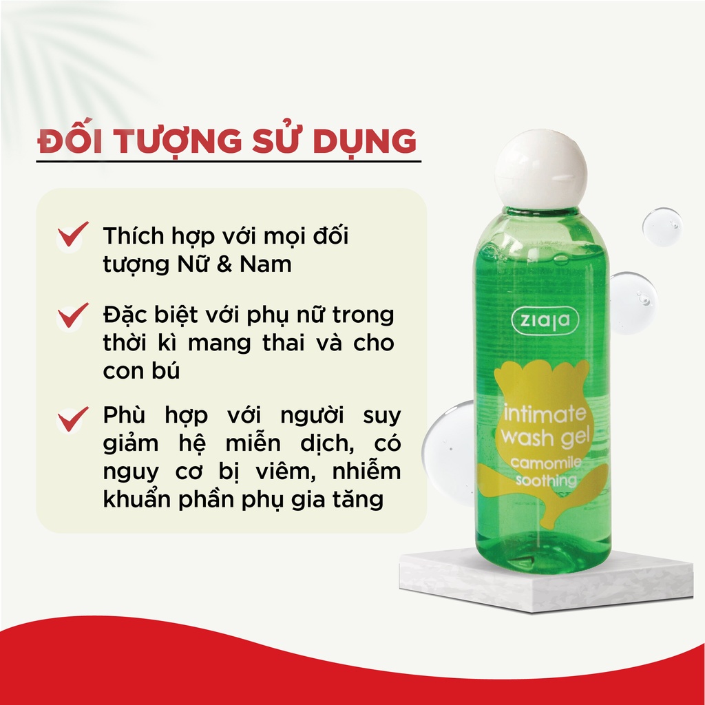 Dung dịch vệ sinh phụ nữ Intimate Ziaja Ba Lan Cúc La Mã dịu nhẹ cân bằng pH tự nhiên, dưỡng ẩm sâu, giảm kích ứng 200ml