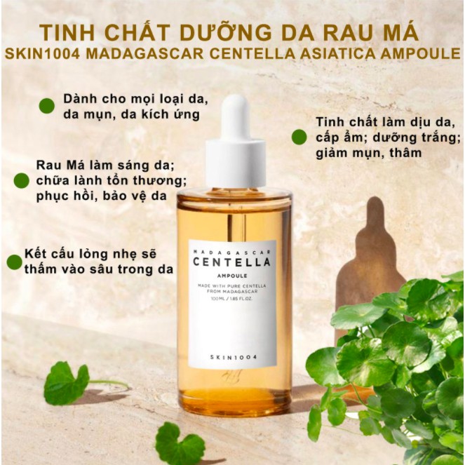 Tinh Chất Rau Má Giảm Mụn, Dưỡng Trắng Da và Phục Hồi Da - Skin1004 Madagascar Centella Asiatica Ampoule 55ml