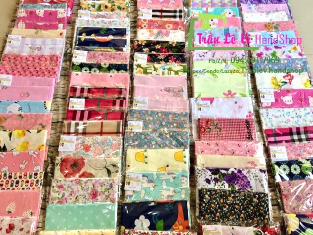 🌸VẢI MAY SCRUNCHIES CẮT SẴN TẶNG CHUN+KIM+CHỈ 🌈