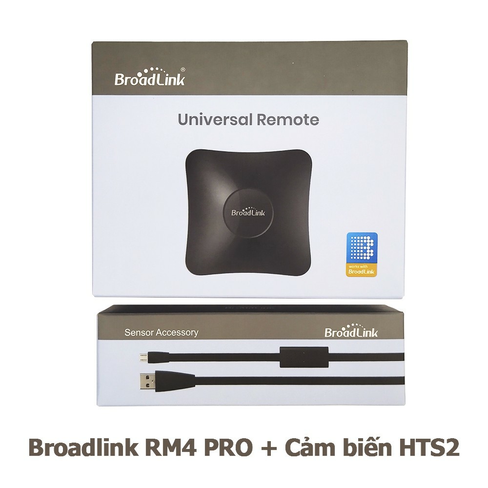 Trung tâm điều khiển từ xa Broadlink RM4 PRO và cảm biến nhiệt độ độ ẩm HTS2 phiên bản quốc tế Universal Remote IR RF