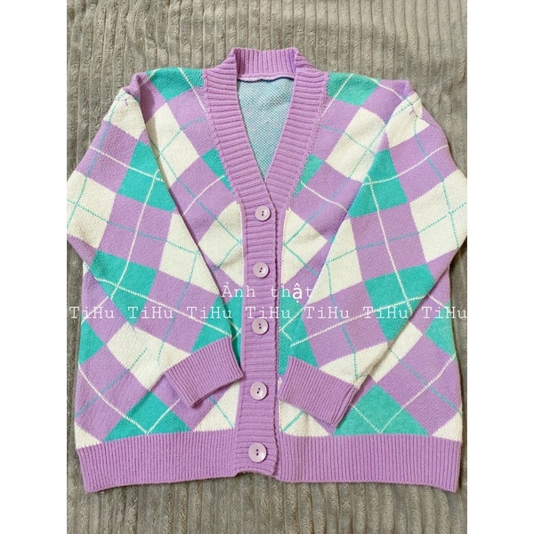 Áo cardigan len hoạ tiết quả trám hottrend thời trang 2021 | BigBuy360 - bigbuy360.vn