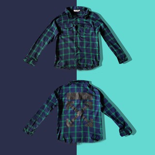 áo flannel off white