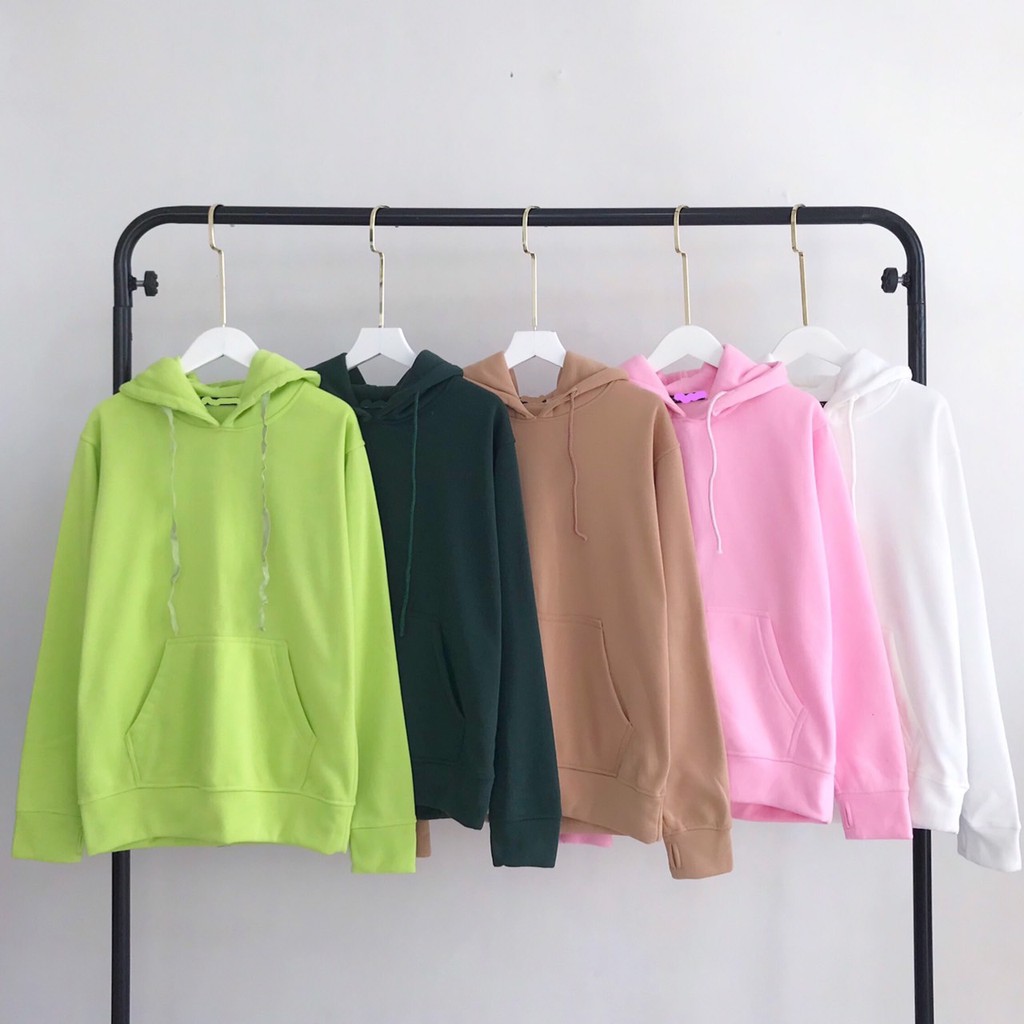 Áo Khoác Hoodie Trơn Ulzzang Unisex Màu Xanh Chuối Chất Nỉ Bông Cao Cấp Dáng Rộng Nam Nữ - MM | BigBuy360 - bigbuy360.vn
