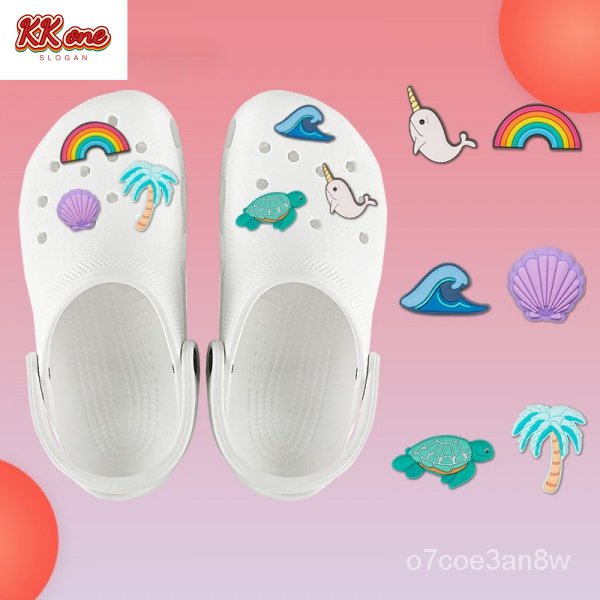 dép Crocs/ KK one |Bộ dụng cụ tự làm | Bộ sưu tập bên bờ biển | Dép xăng đan Crocs |đen|trắng|tím|màu xanh lá