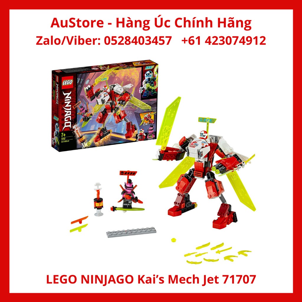 71707- Phi Cơ Biến Hình Của Kai (LEGO NINJAGO Kai’s Mech Jet 71707), 217 chi tiết