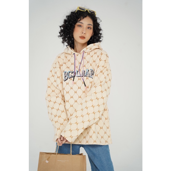 Áo Hoodie Nỉ Mũ Unisex BOO Dáng Oversized In Monogram AA BOOLAAB