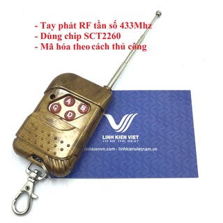 Tay phát 433mhz 4 kênh dùng chip sct2260 mã hóa thủ công / remote 433mhz - g2h12