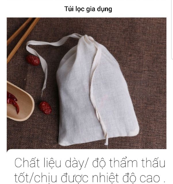 Túi lọc sữa hạt, vải nguyên sinh, dây rút lớn, tái sử dụng - HVL TEA