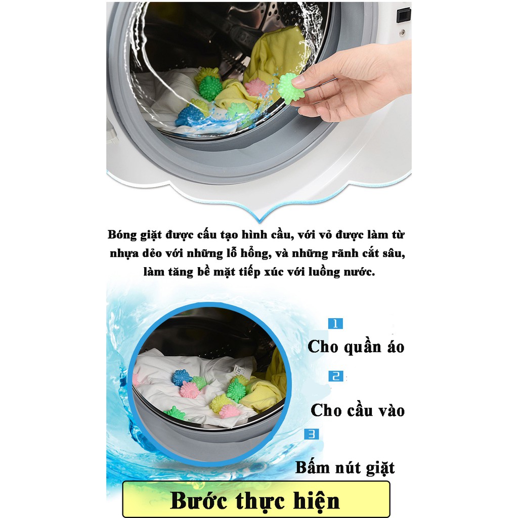 Viên giặt❗️SALE❗️Cầu gai giặt quần áo thay thế bột giặt bảo đảm an toàn cho sức khỏe CG01