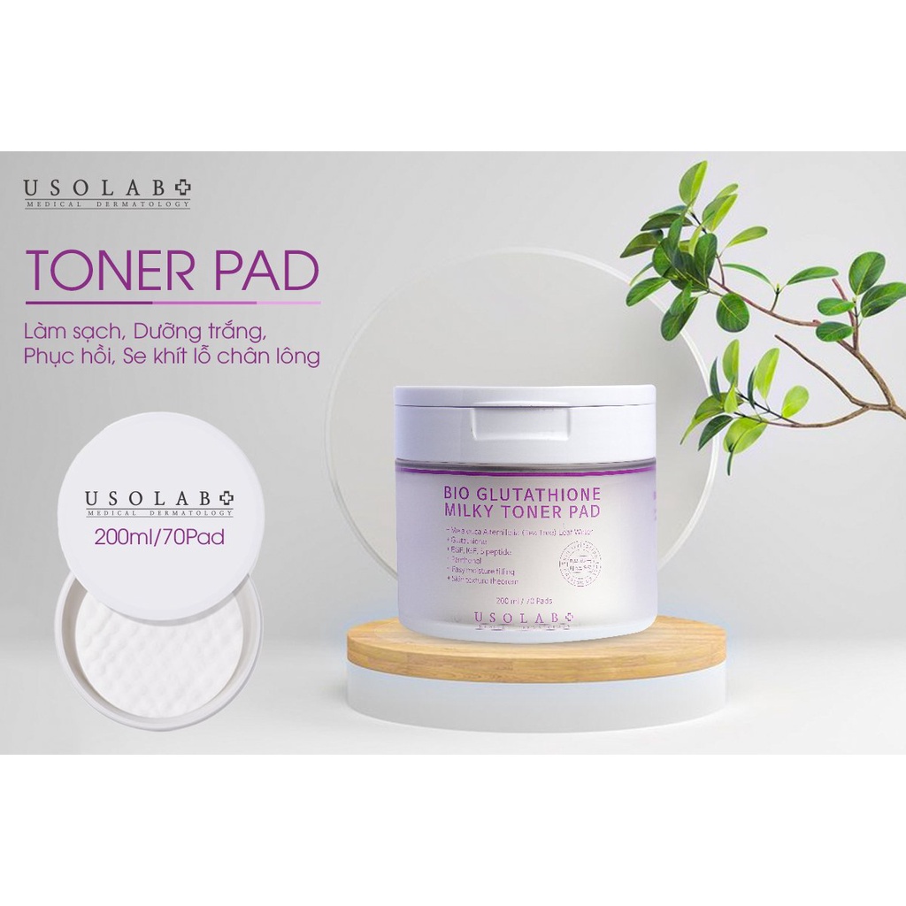 Toner Pad trắng da, thu nhỏ lỗ chân lông Bio Glutathione MilkyToner Pad Usolab | BigBuy360 - bigbuy360.vn