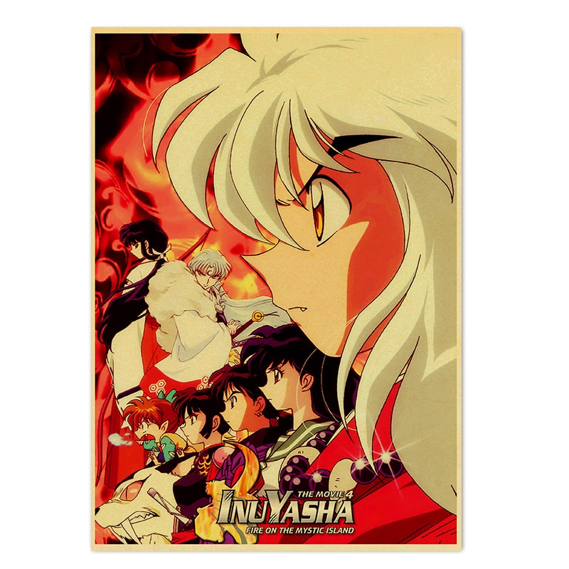 Poster Hoạt Hình Inuyasha Phong Cách Retro