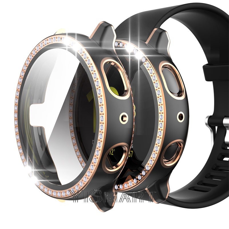 Ốp bảo vệ mặt kính cường lực + PC đính đá cho Samsung Galaxy Watch Active 2 40mm 44mm