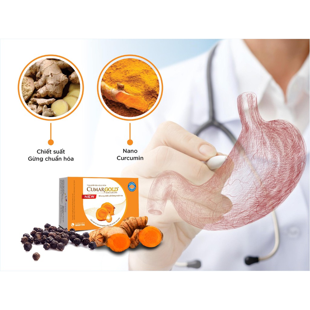 CUMARGOLD - Hỗ Trợ Điều Trị Viêm Loét Dạ Dày, Tá Tràng Hộp 30 Viên