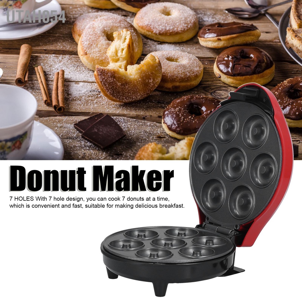 Utah054 1200W 7 lỗ Máy làm bánh rán hai mặt ăn sáng sưởi ấm cho nhà bếp gia đình Sử dụng EU Cắm 220‑240V