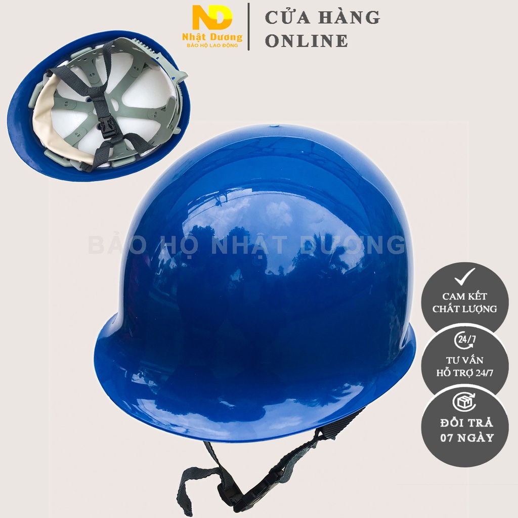 Mũ bảo hộ lao động kiểu nhật N01 cách điện, Nón bảo hộ lao động có xốp màu xanh dương